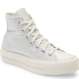 Converse Chuck Taylor All Star Lift High Top Platform Sneaker in Silver Metallic